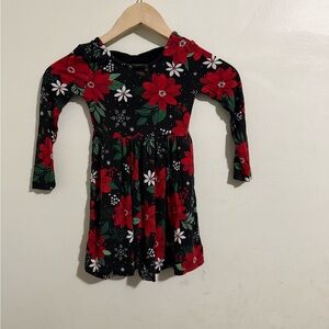 Little Sleepies Black and Red Floral Dress